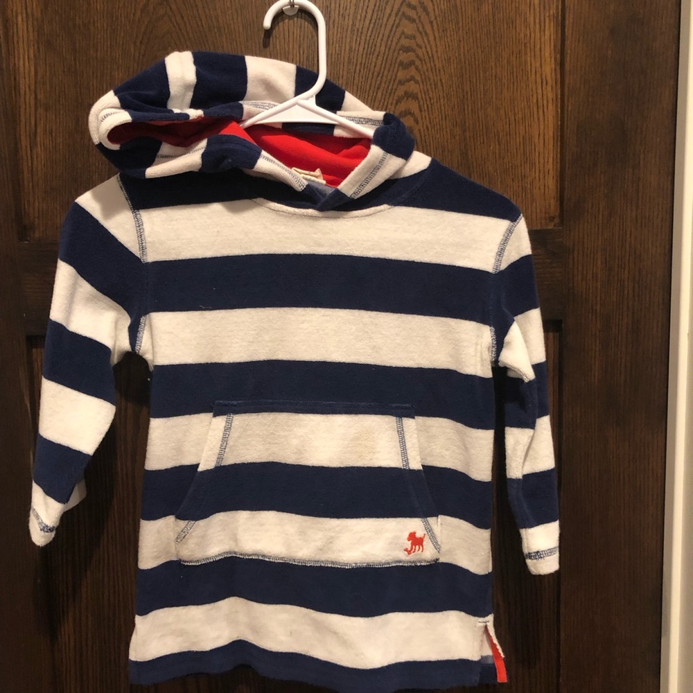 Mini Boden terry cloth swimsuit hooded coverup 4/5t